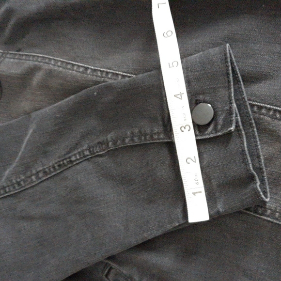 LOGO Lori Goldstein 24W Black Charcoal Grey Denim Button Released Hem Jacket - Picture 5 of 17